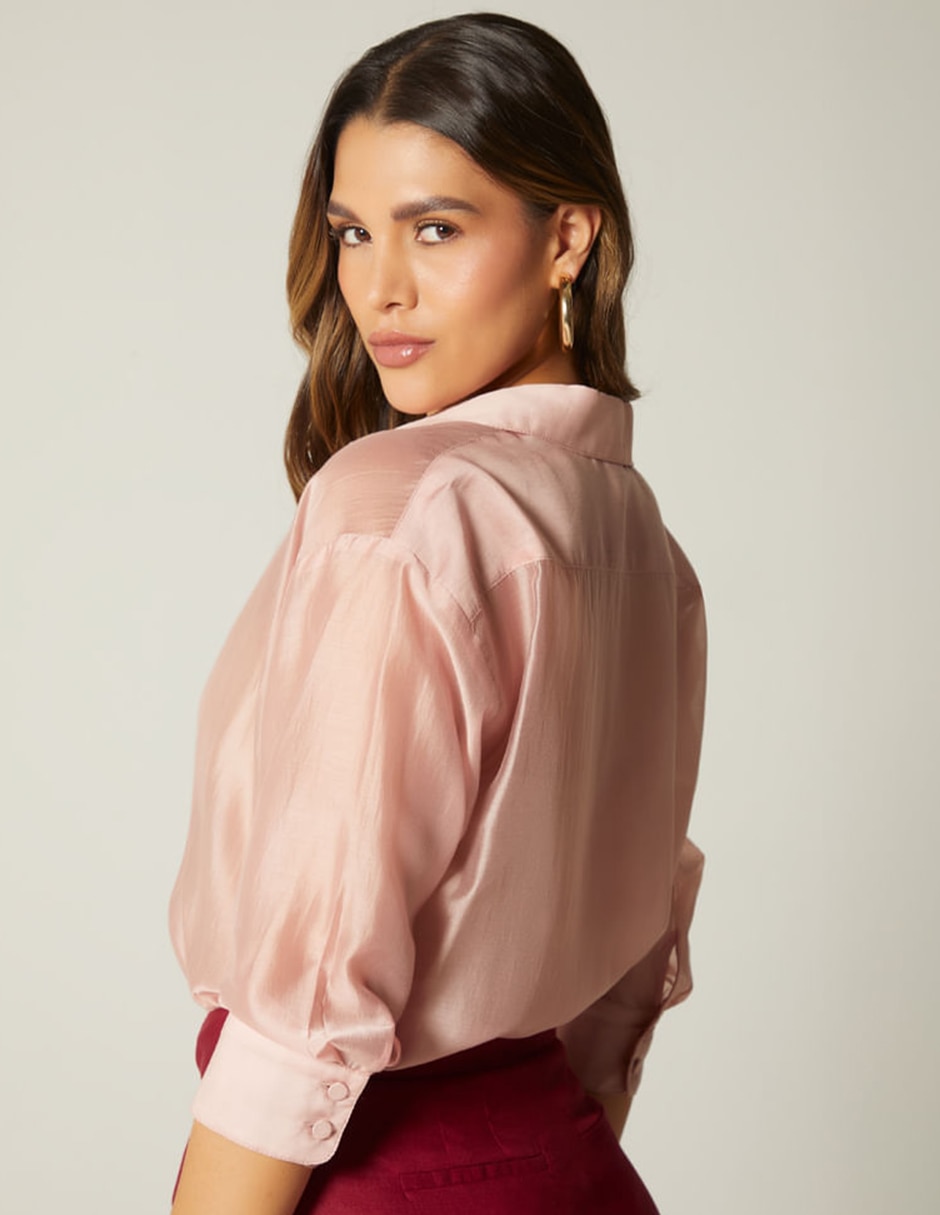 Blusa camisera studio f manga 3/4 para mujer