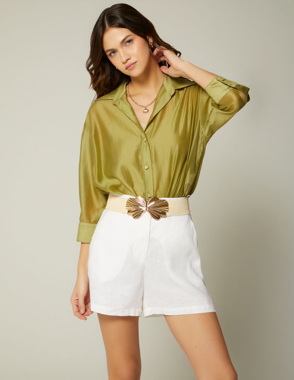 Blusa camisera manga 3/4 para mujer 1