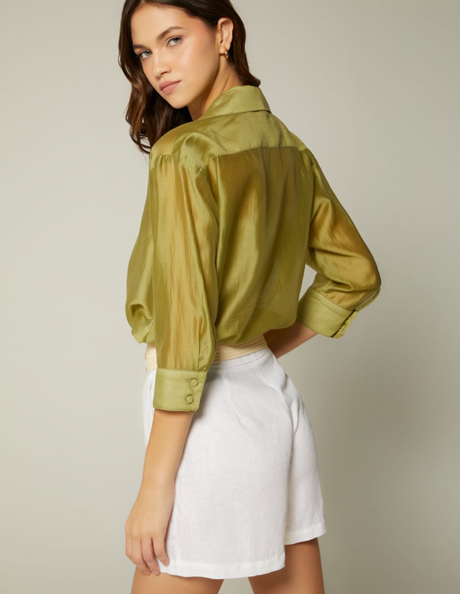 Blusa camisera manga 3/4 para mujer 2