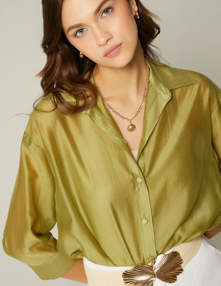 Blusa camisera manga 3/4 para mujer 3