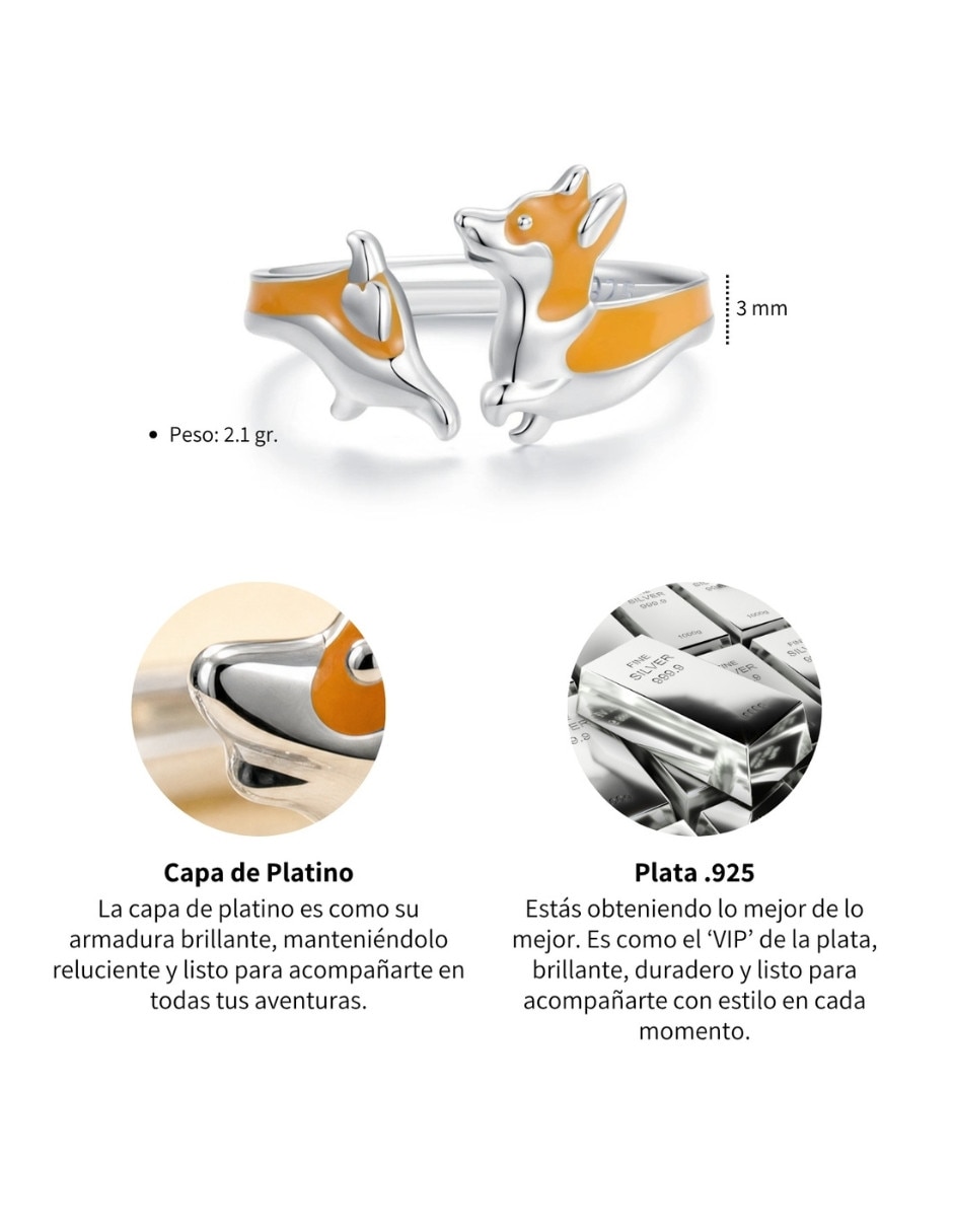 Anillo de perro Pets P 925 de plata pulido 6