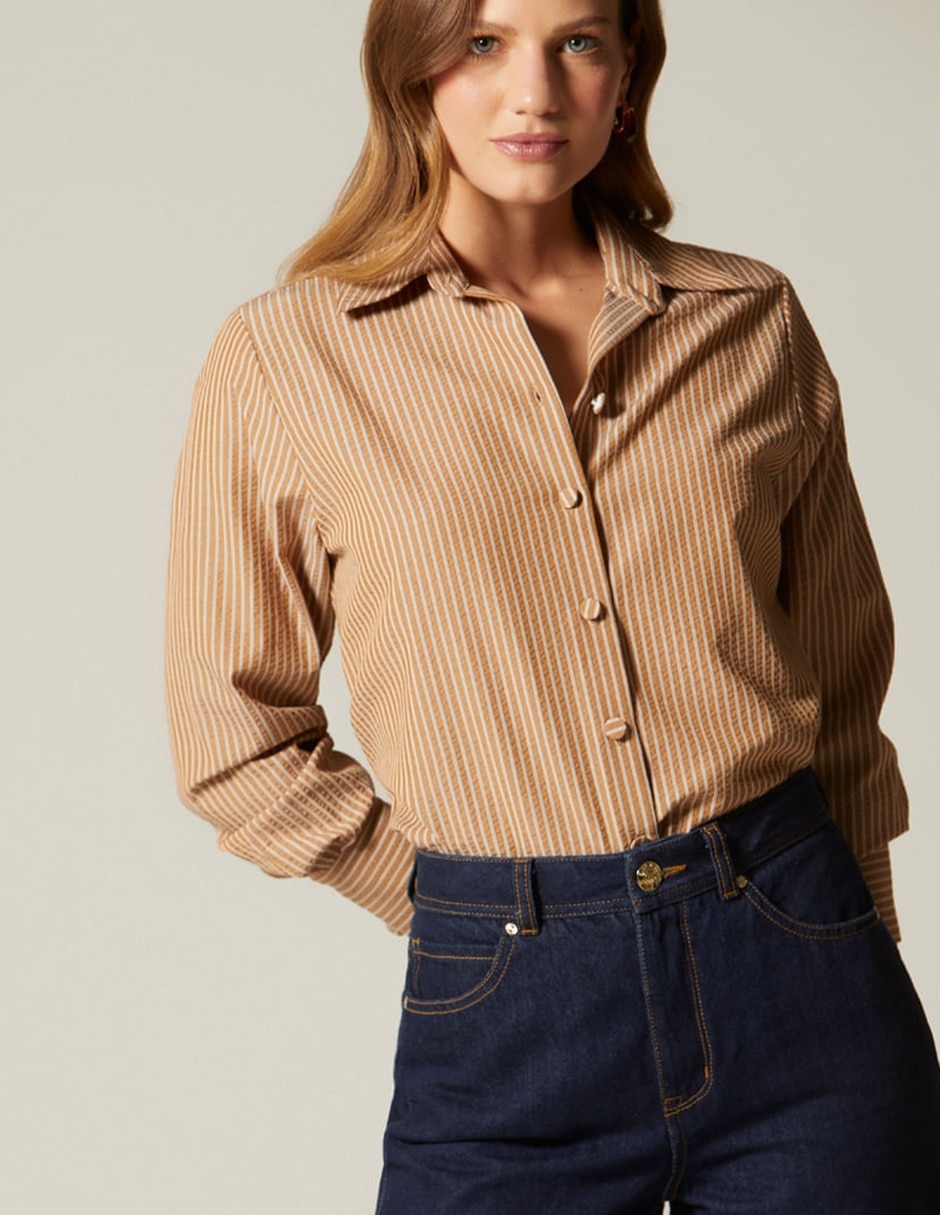 Blusa camisera manga larga para mujer 1