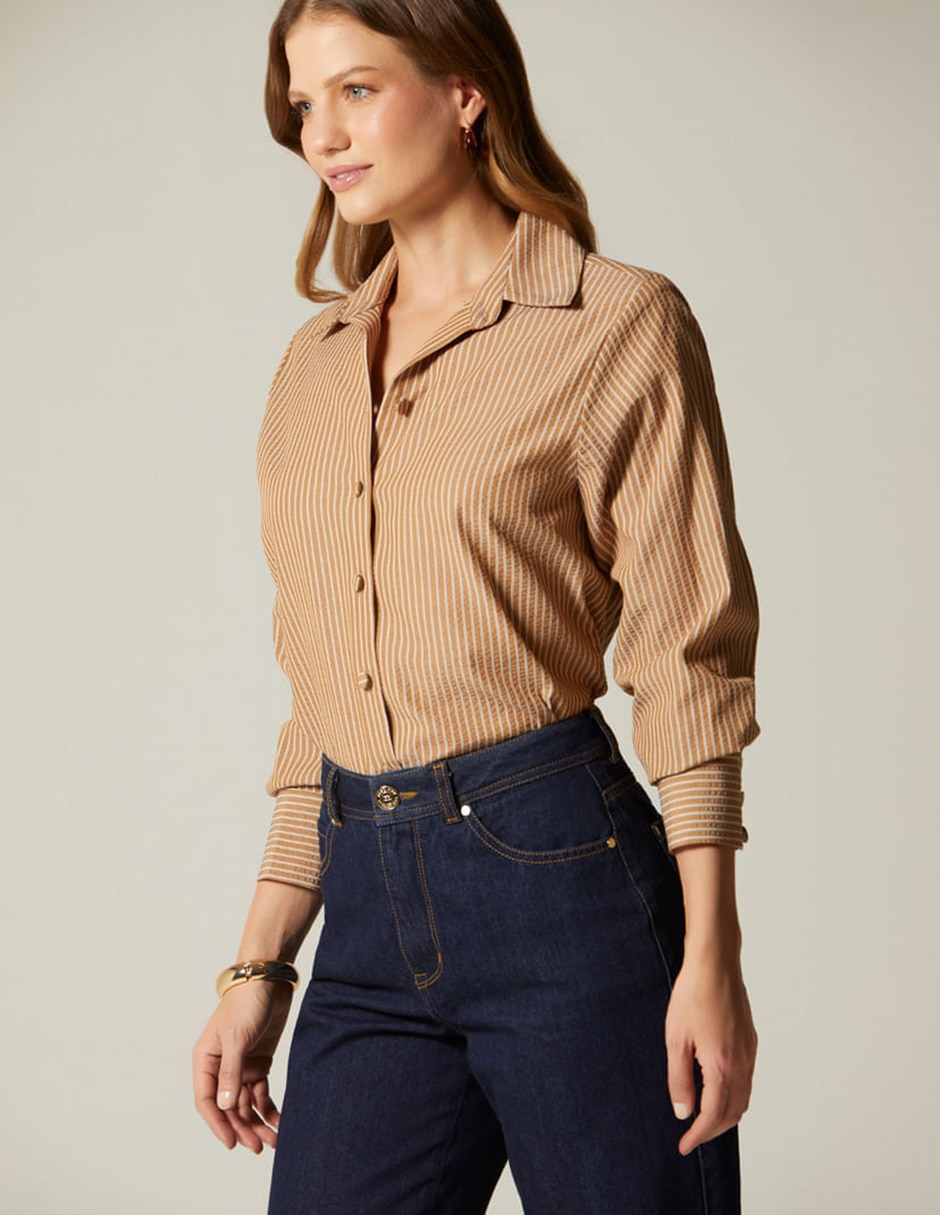 Blusa camisera manga larga para mujer 5