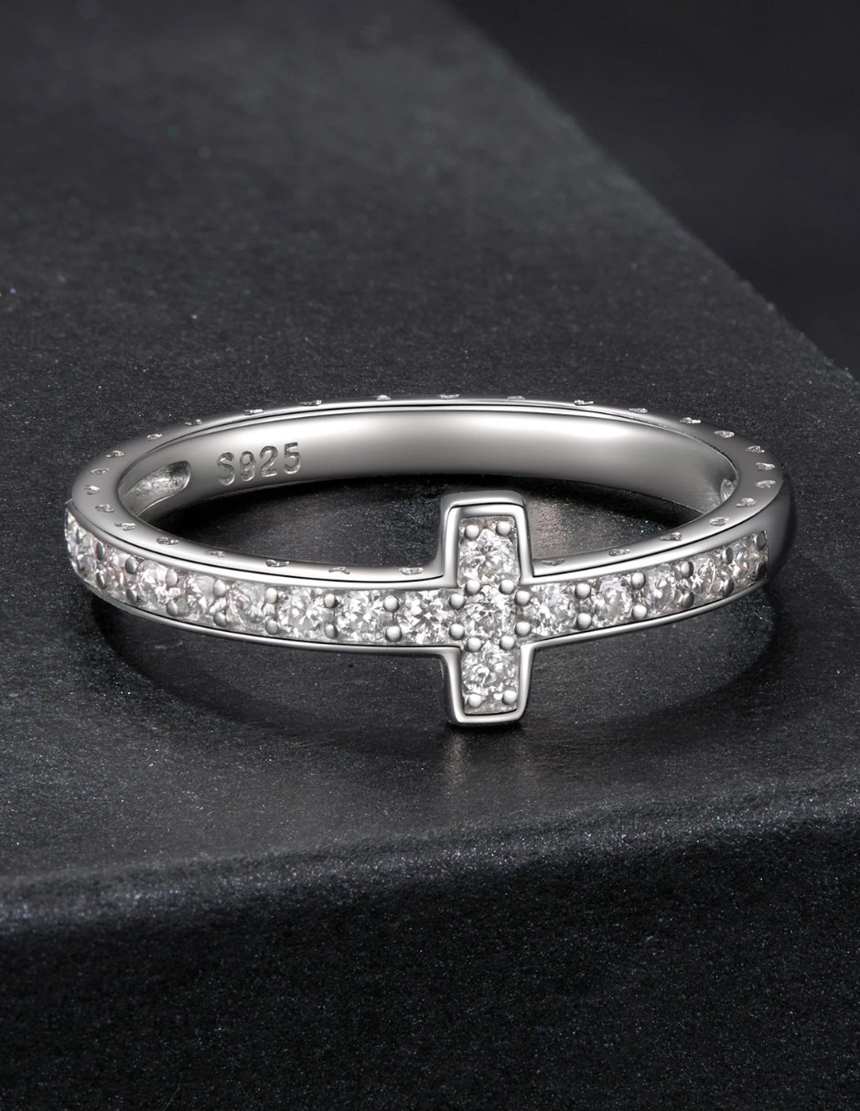 Anillo de cruz Chulada Beauty p 925 de plata circonita