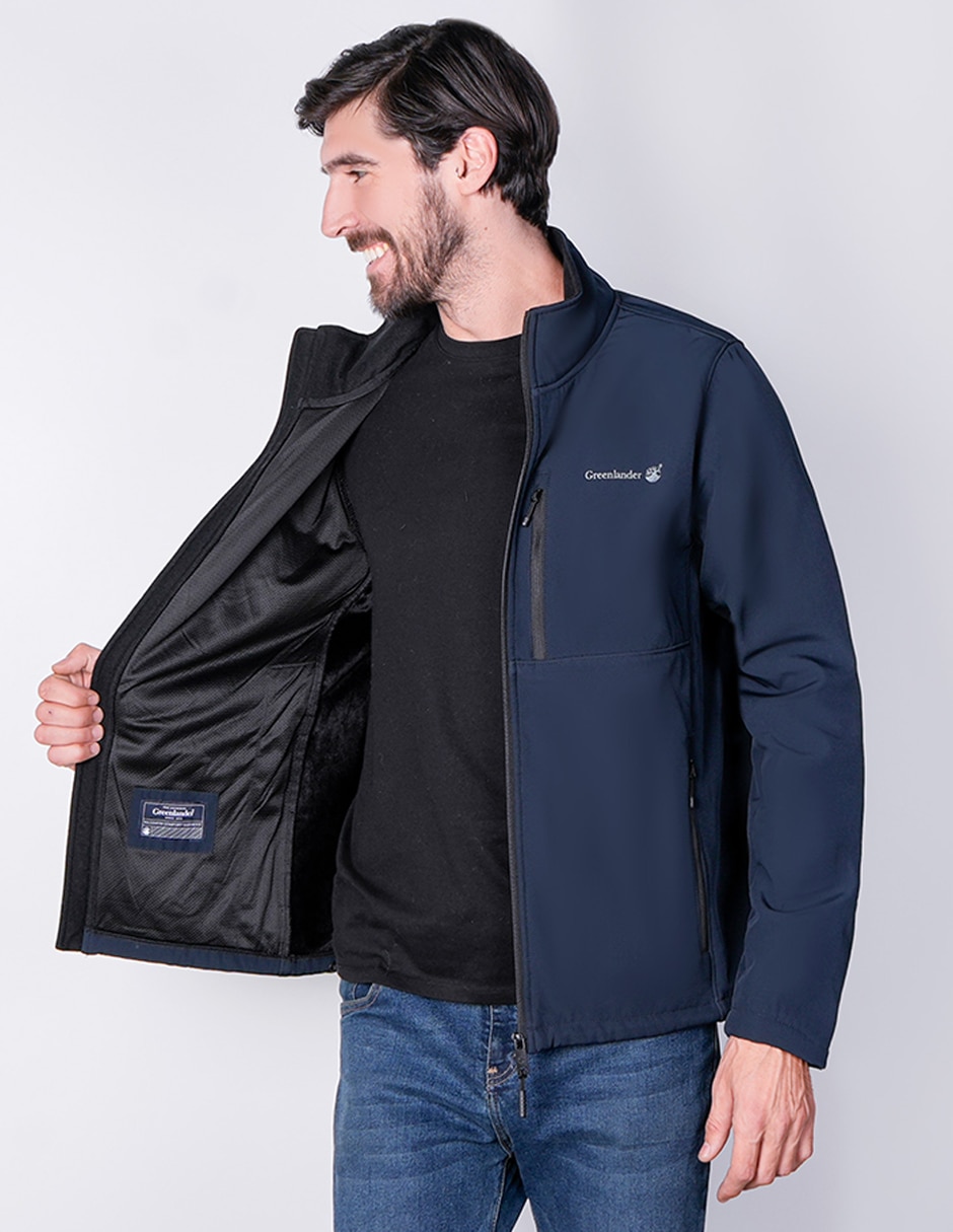 Chamarra casual greenlander softshell con bolsillos para hombre