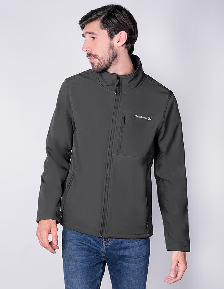 Chamarra casual softshell con bolsillos para hombre 1