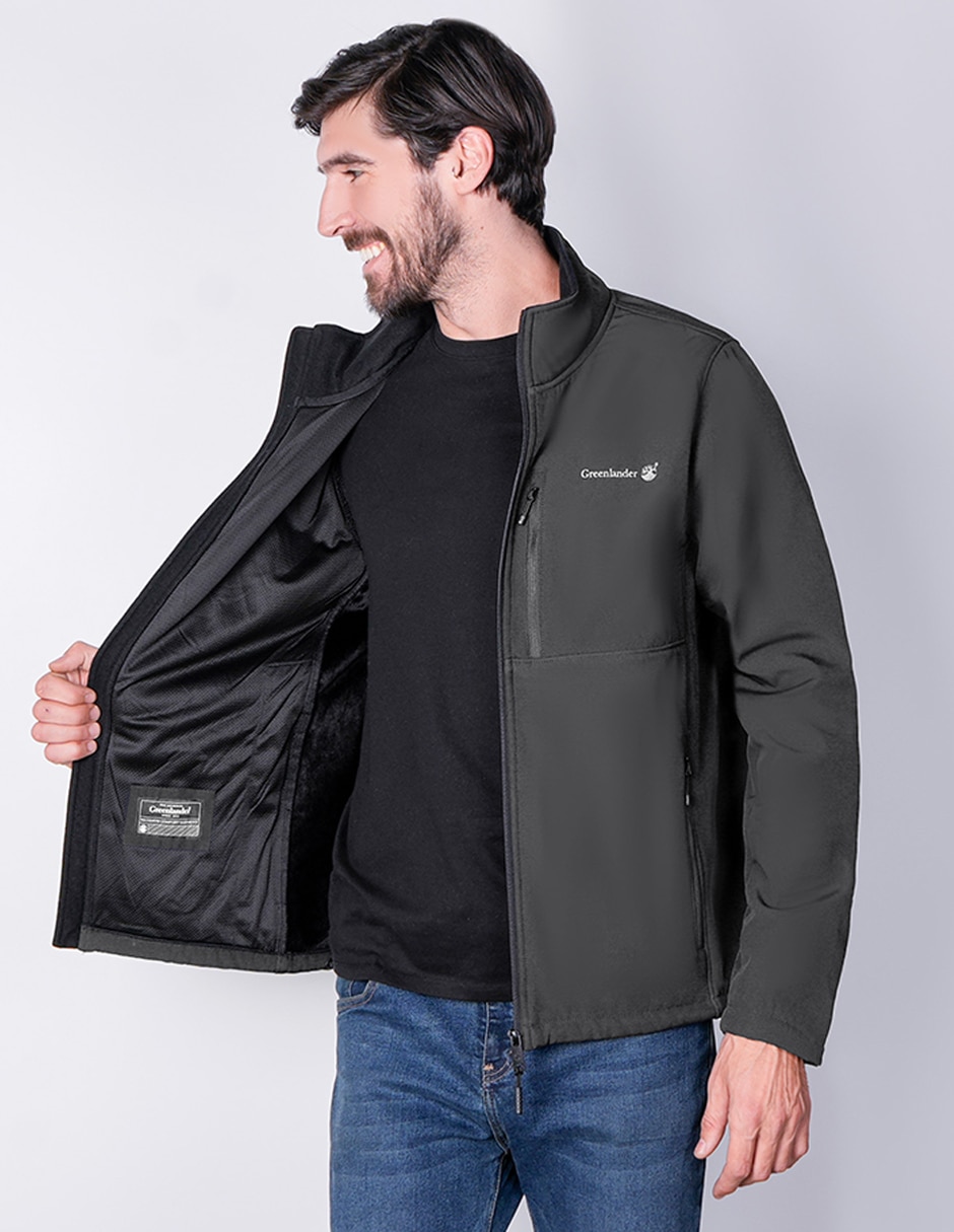 Chamarra casual softshell con bolsillos para hombre 2