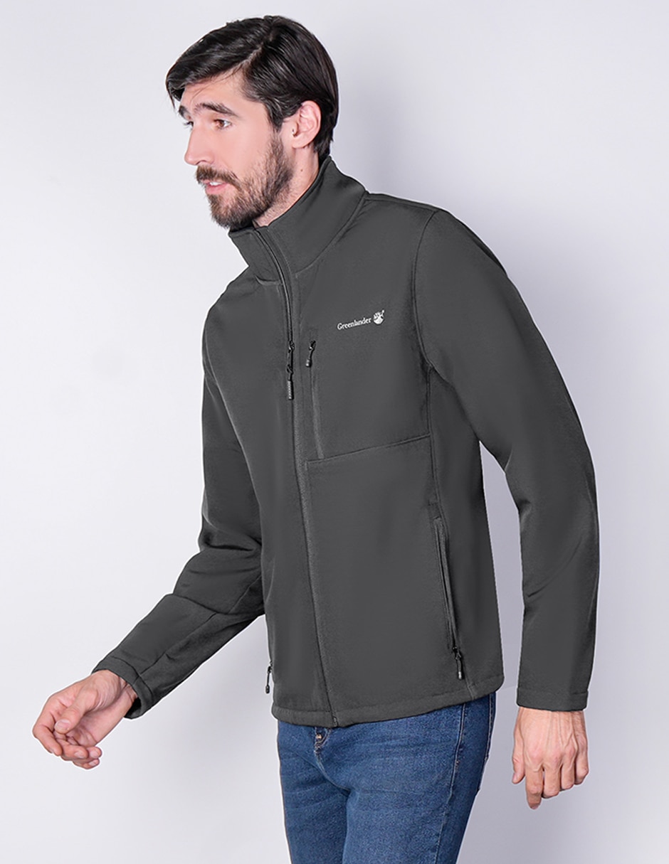 Chamarra casual softshell con bolsillos para hombre 4