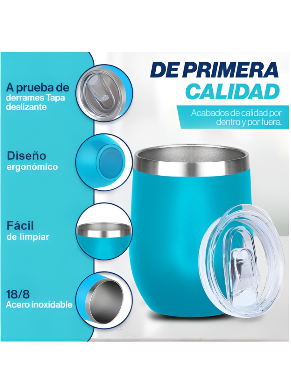 Vaso con tapa Xtellar de acero inoxidable
