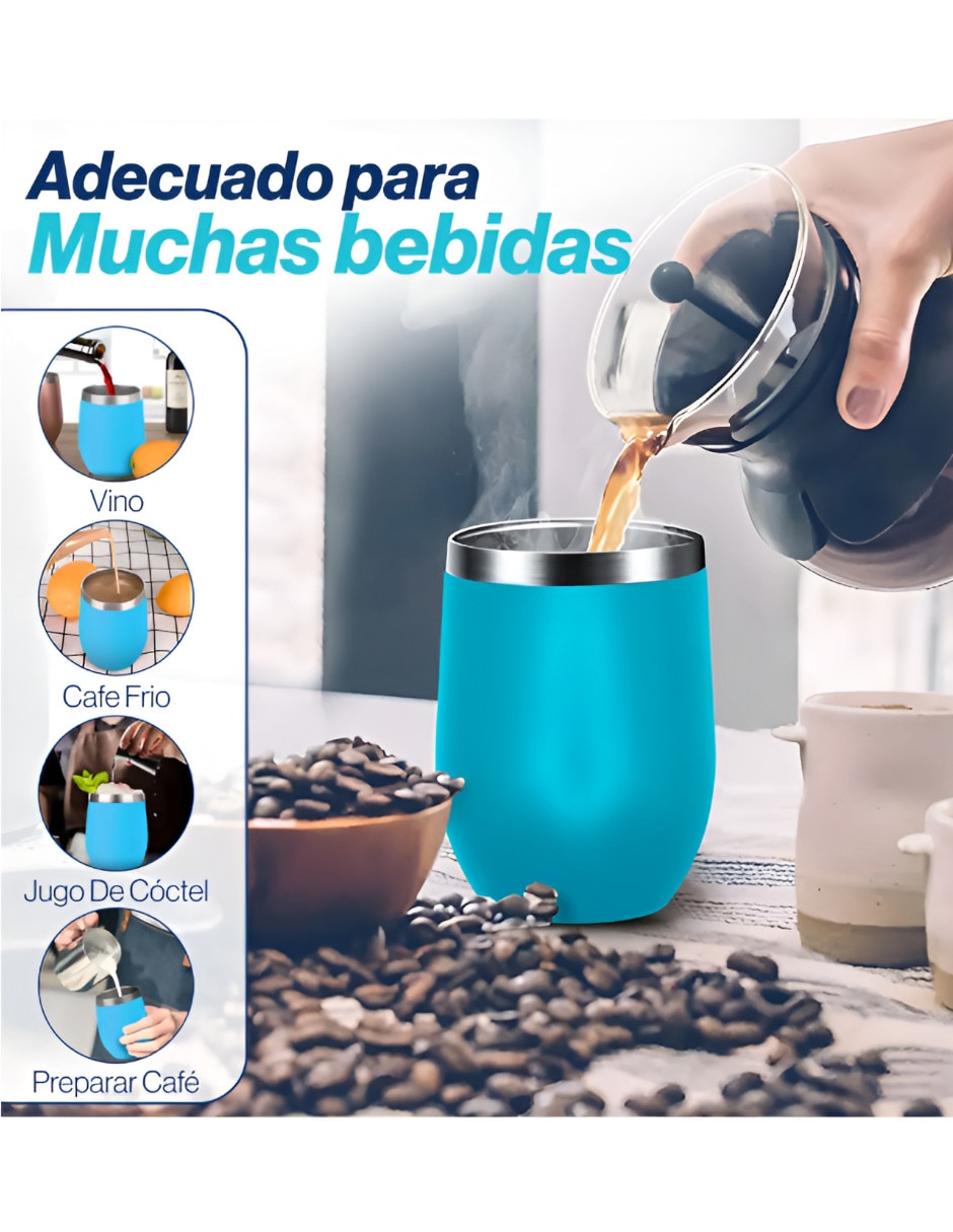 Vaso con tapa Xtellar de acero inoxidable