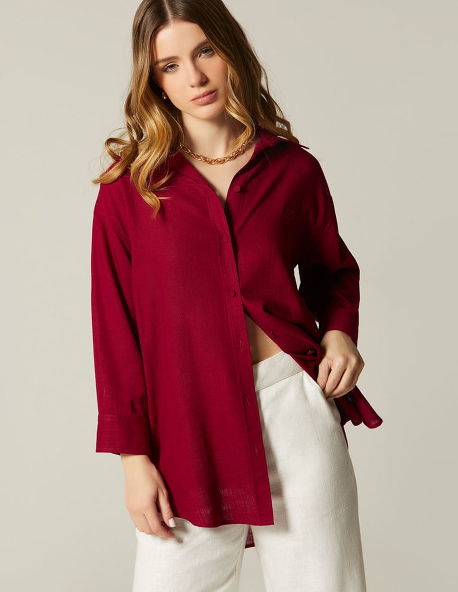 Blusa camisera manga 3/4 para mujer 1