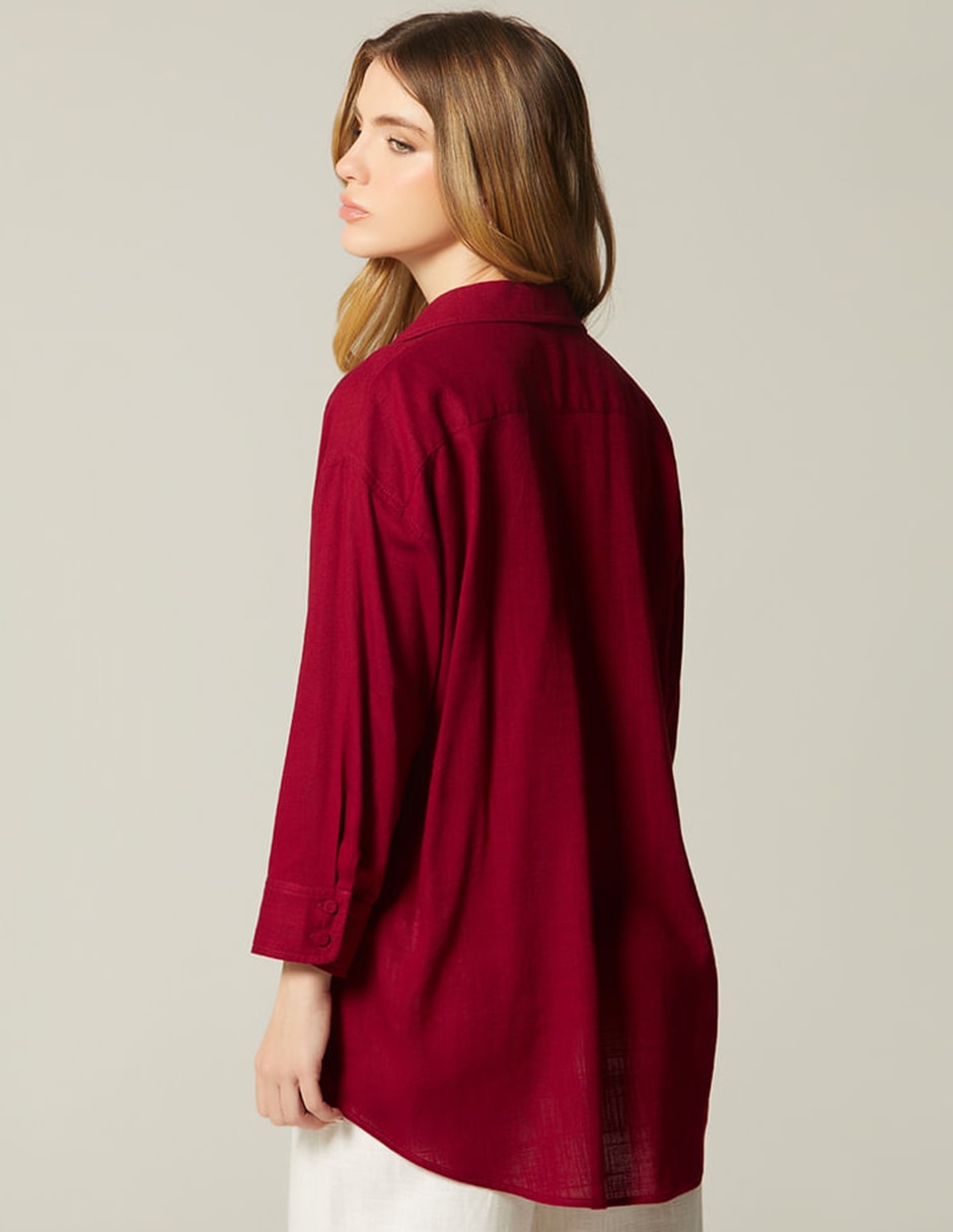 Blusa camisera manga 3/4 para mujer 3
