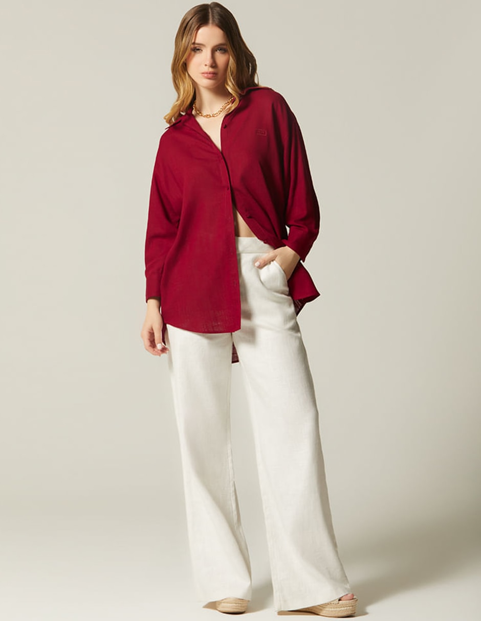 Blusa camisera manga 3/4 para mujer 4