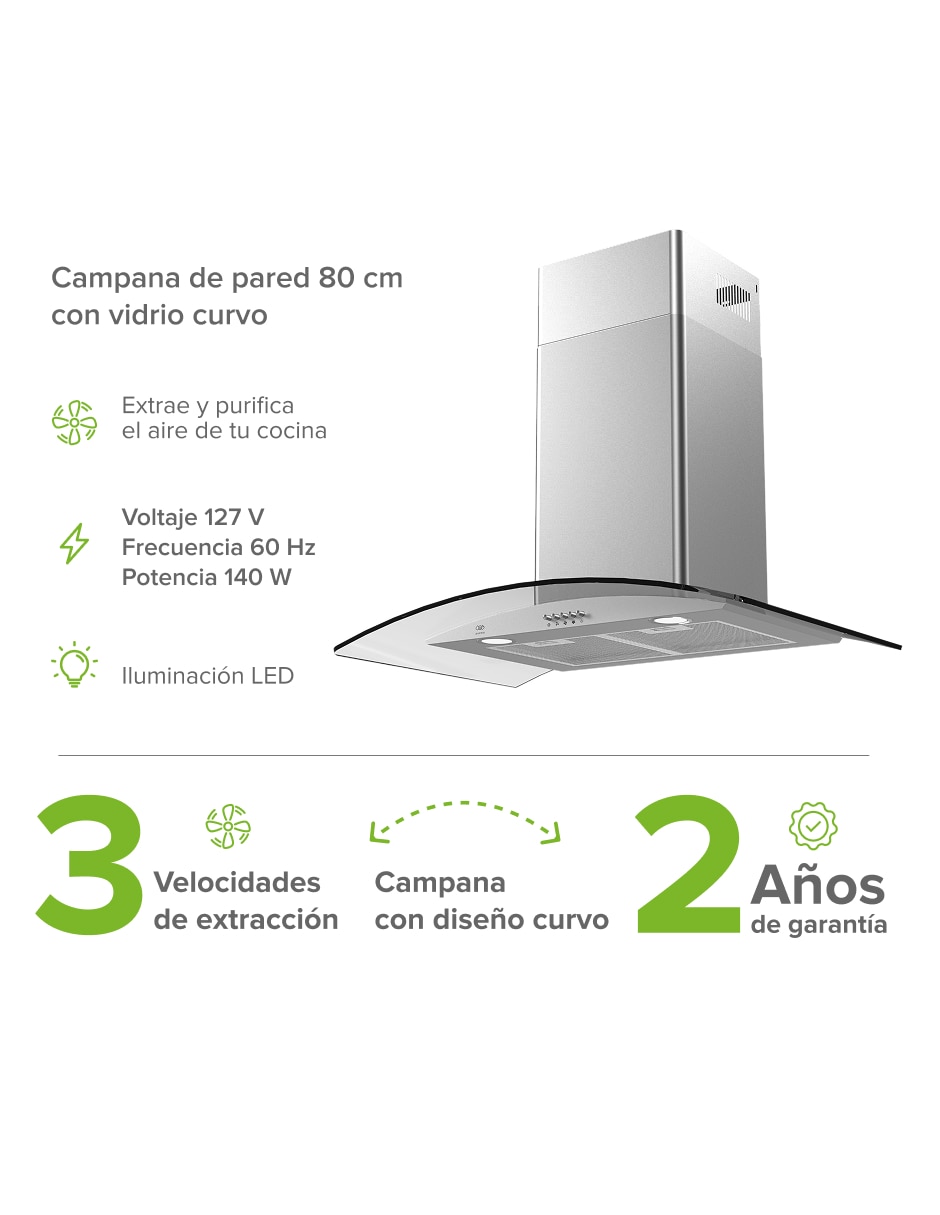 Campana de pared CEV80 de acero inoxidable