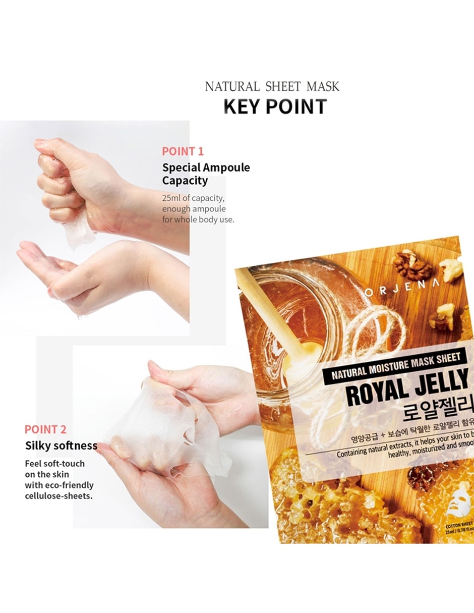 Mascarilla facial Moisture Royal Jelly antioxidante 5