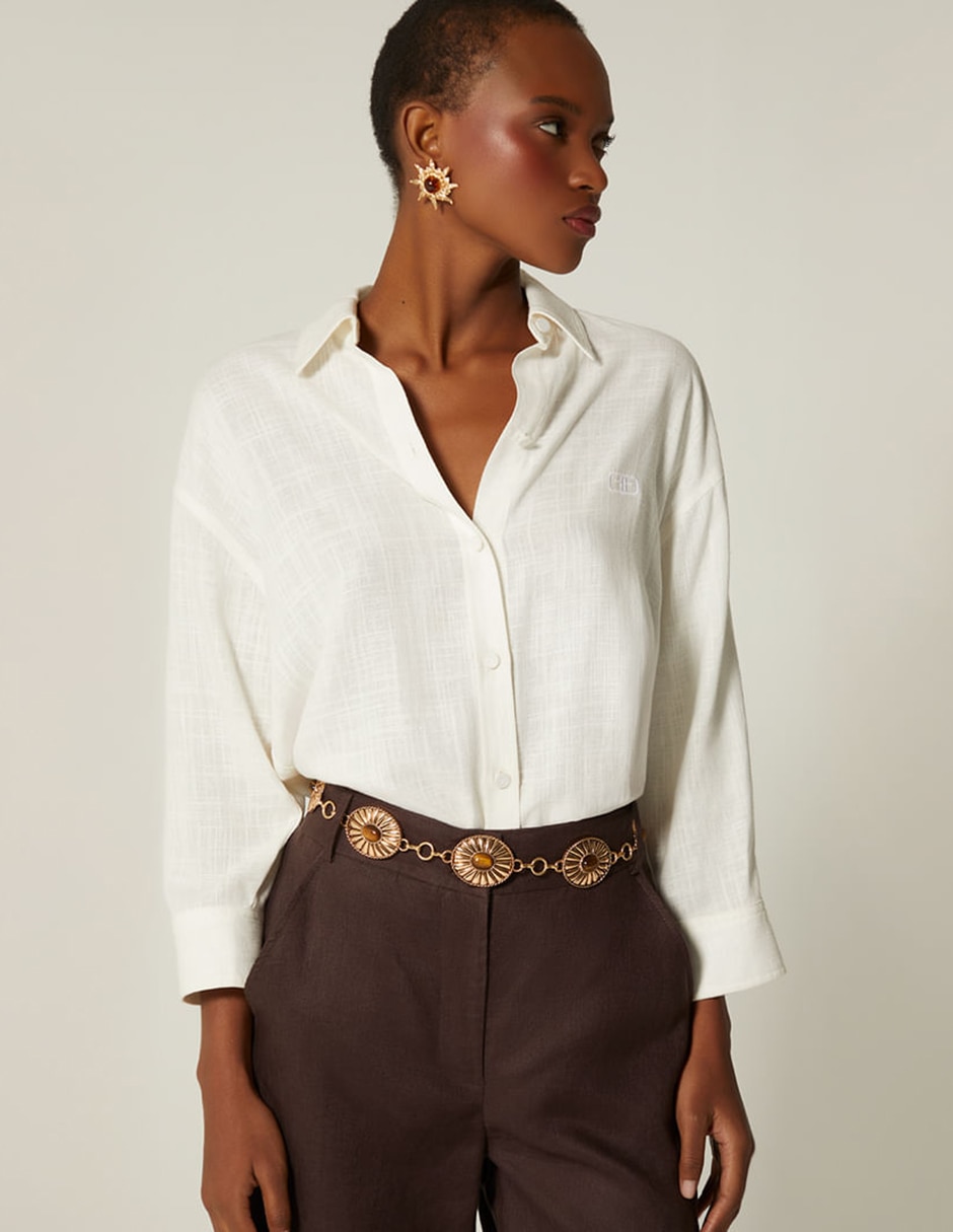 Blusa camisera manga 3/4 para mujer Blusa camisera manga 3/4 para mujer