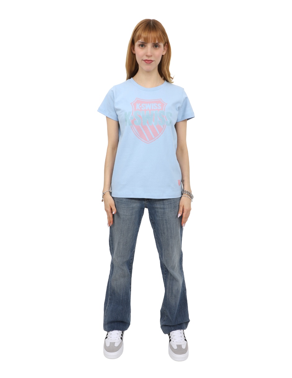 Playera manga corta K-Swiss cuello redondo para mujer