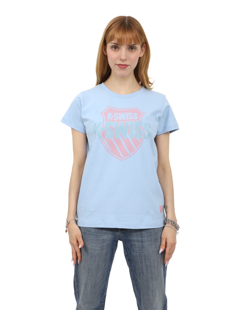 Playera manga corta K-Swiss cuello redondo para mujer