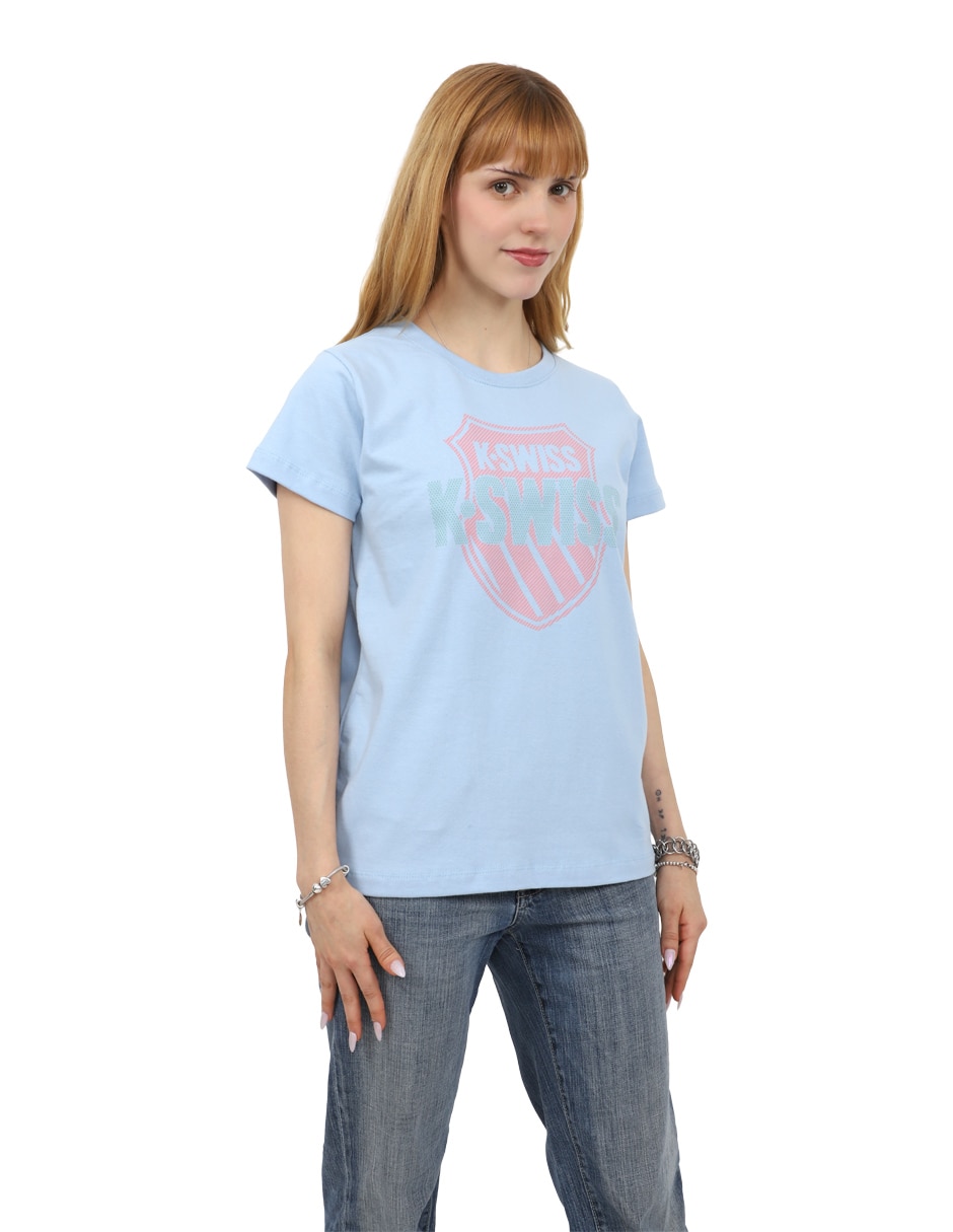 Playera manga corta K-Swiss cuello redondo para mujer