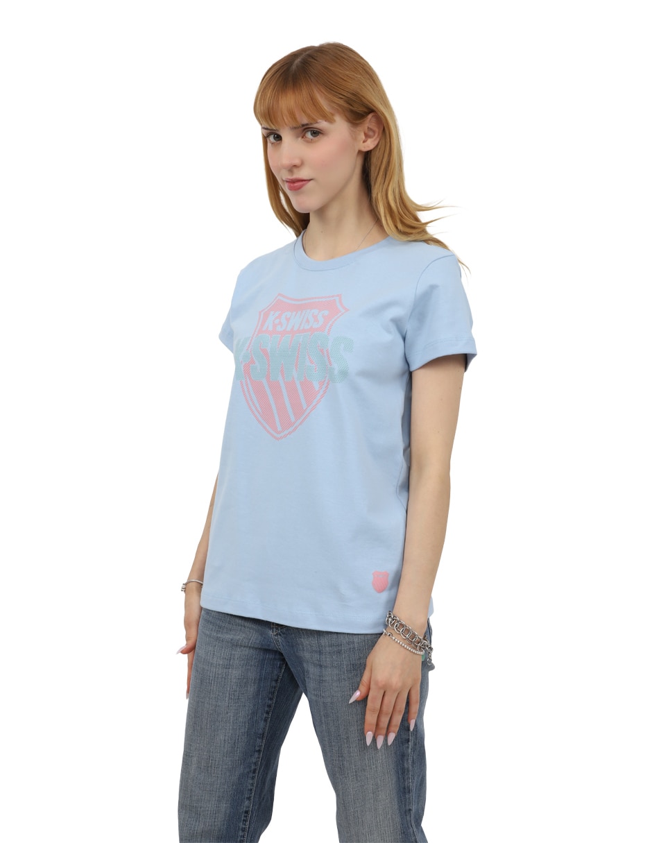 Playera manga corta K-Swiss cuello redondo para mujer