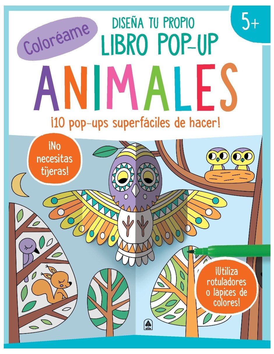 Libro animales diseña tu propio libro pop up para colorear de varios autores