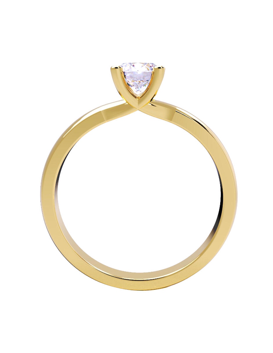 Anillo de compromiso de Oro amarillo 14 k Amore Mio