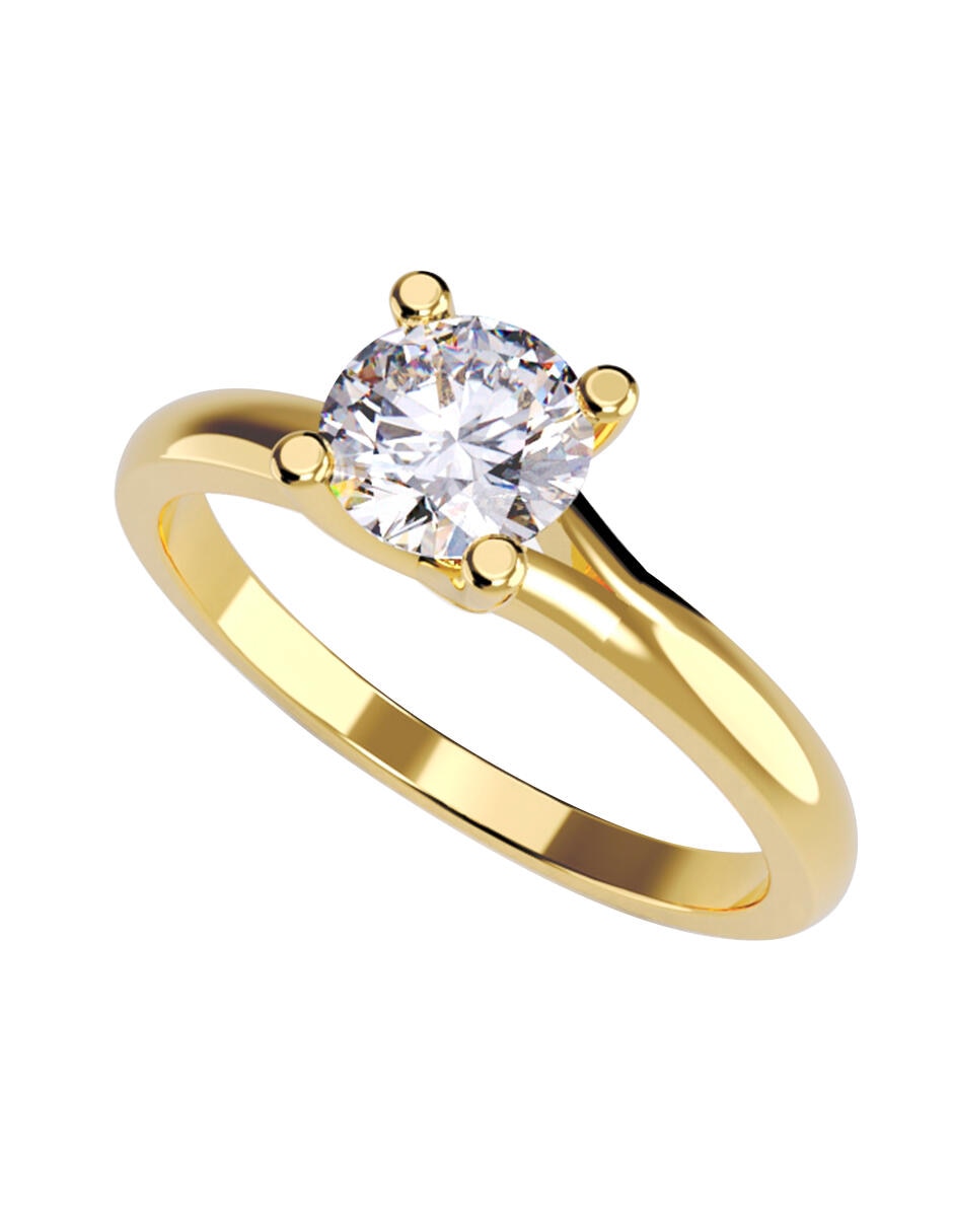Anillo de compromiso de Oro amarillo 14 k Amore Mio