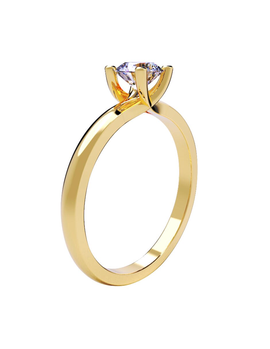 Anillo de compromiso de Oro amarillo 14 k Amore Mio