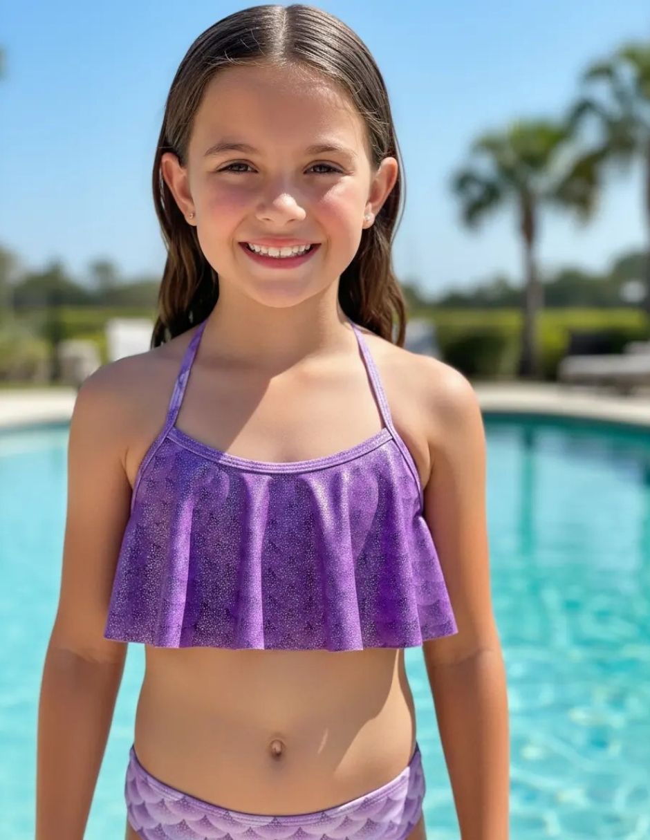 Traje de baño funny purple animal para infantil niña 3