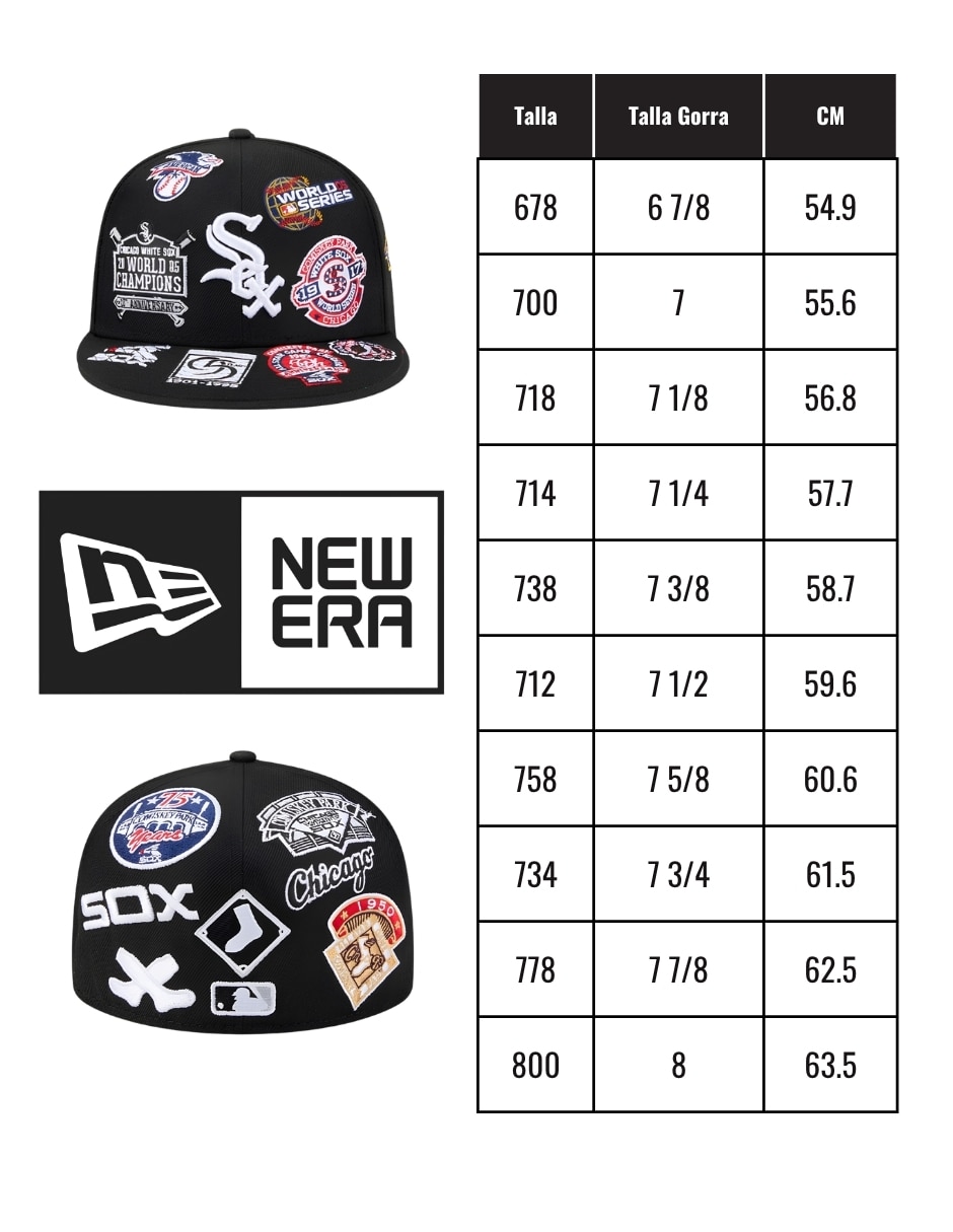 Gorra visera plana cerrada para béisbol New Era Chicago White Sox unisex
