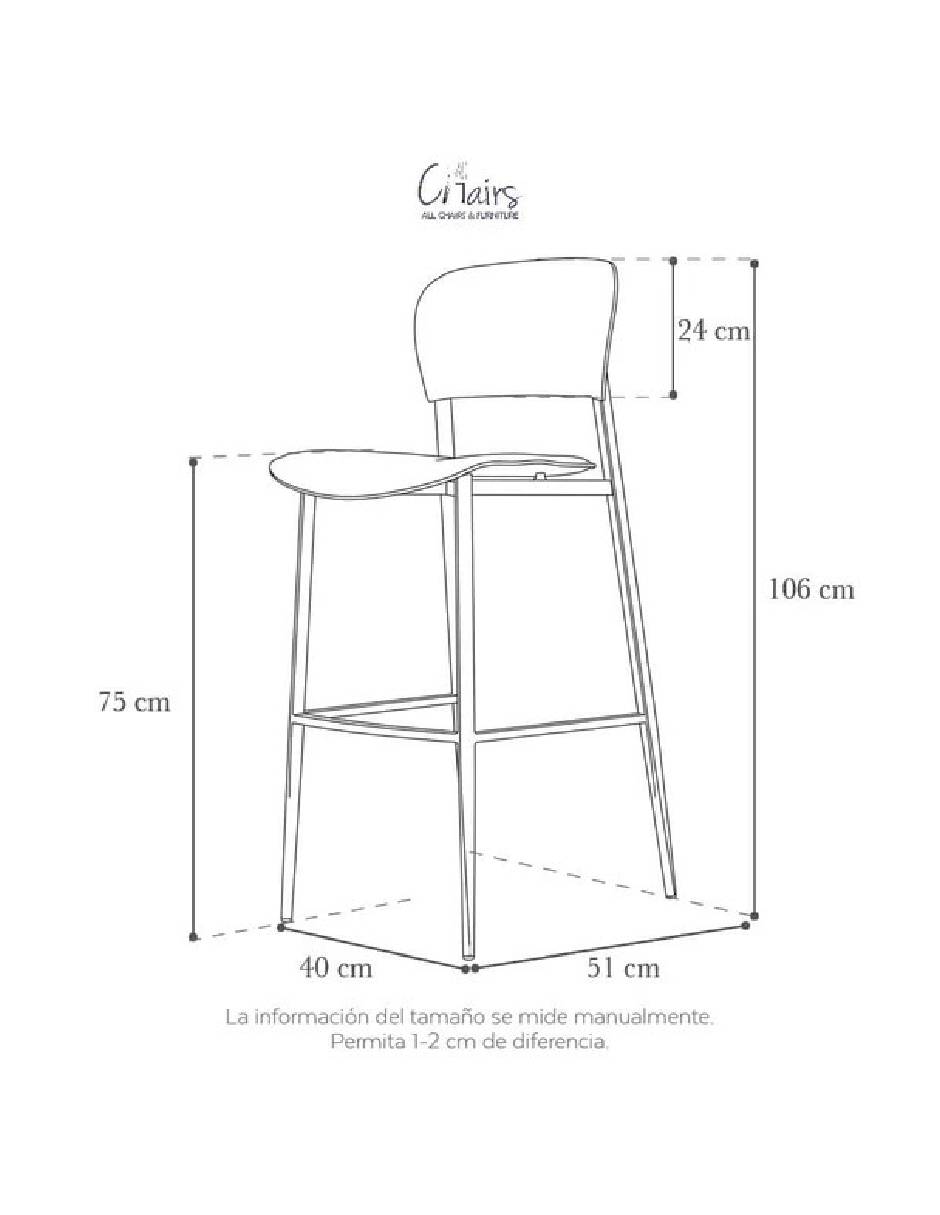 Banco alto All chairs de metal