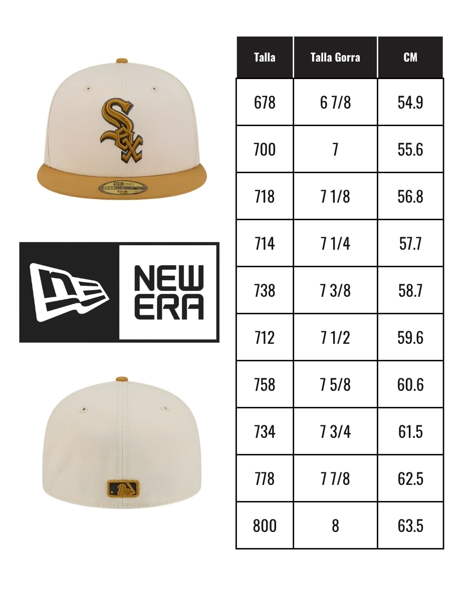 Gorra visera plana cerrada para béisbol New Era Chicago White Sox unisex