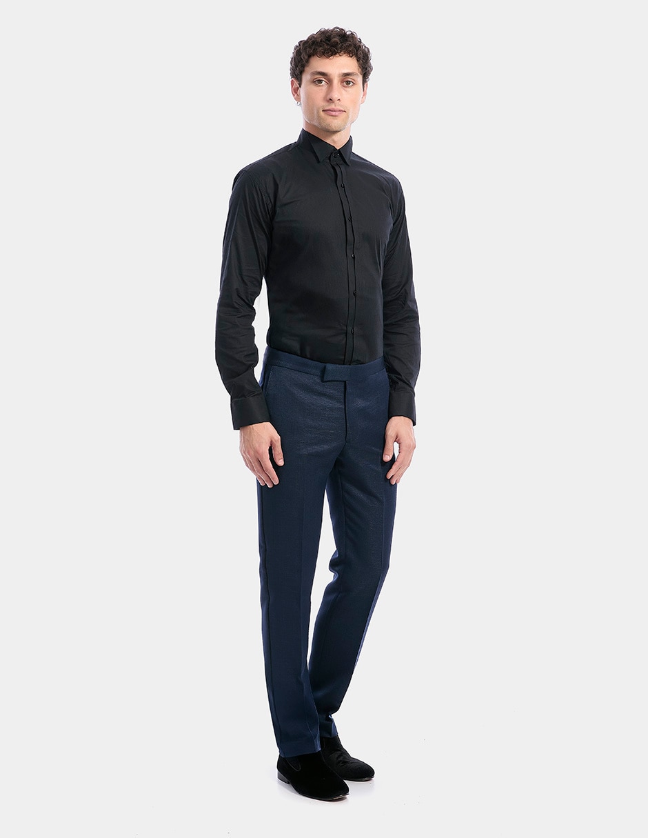 Camisa etiqueta vittorio forti de manga larga para hombre