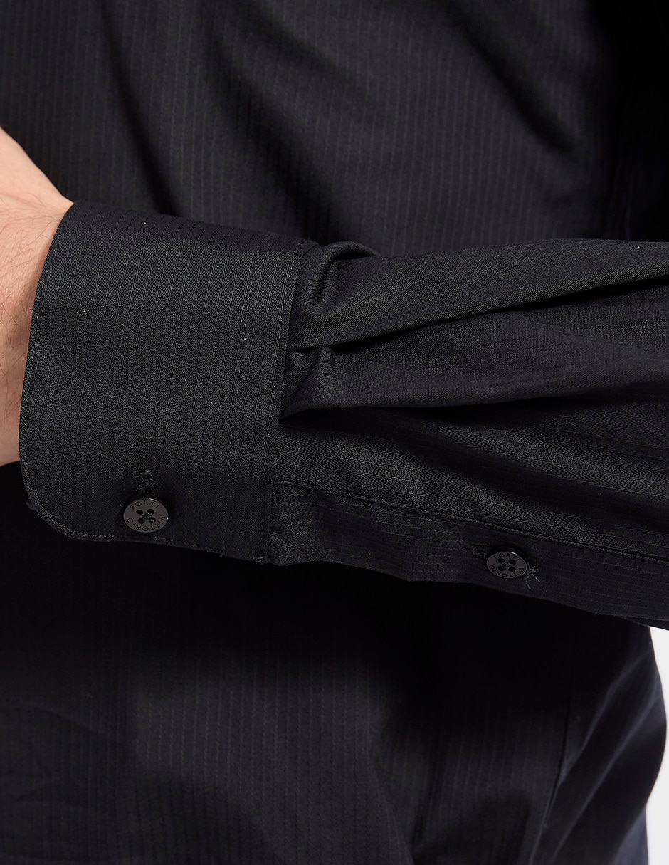 Camisa etiqueta vittorio forti de manga larga para hombre