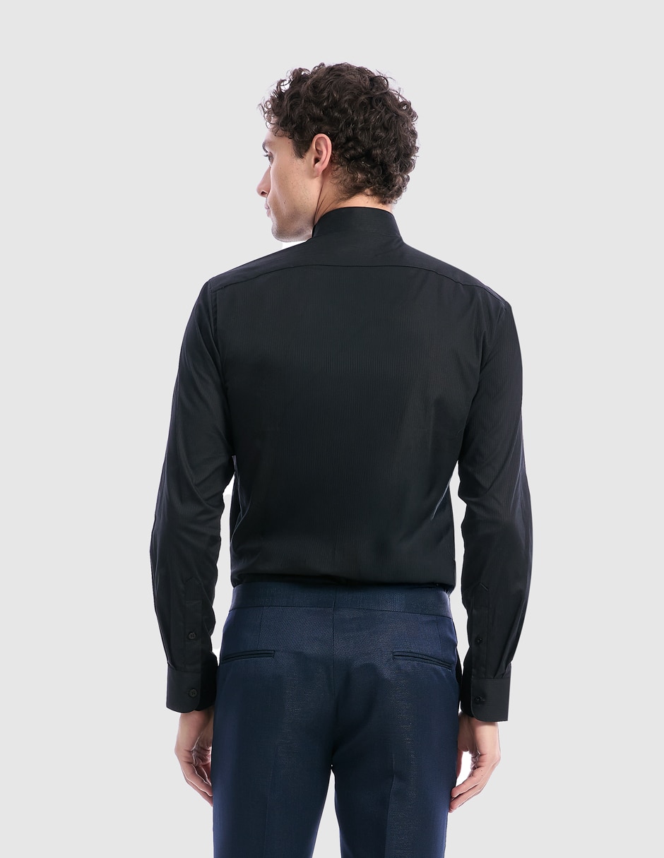 Camisa etiqueta vittorio forti de manga larga para hombre