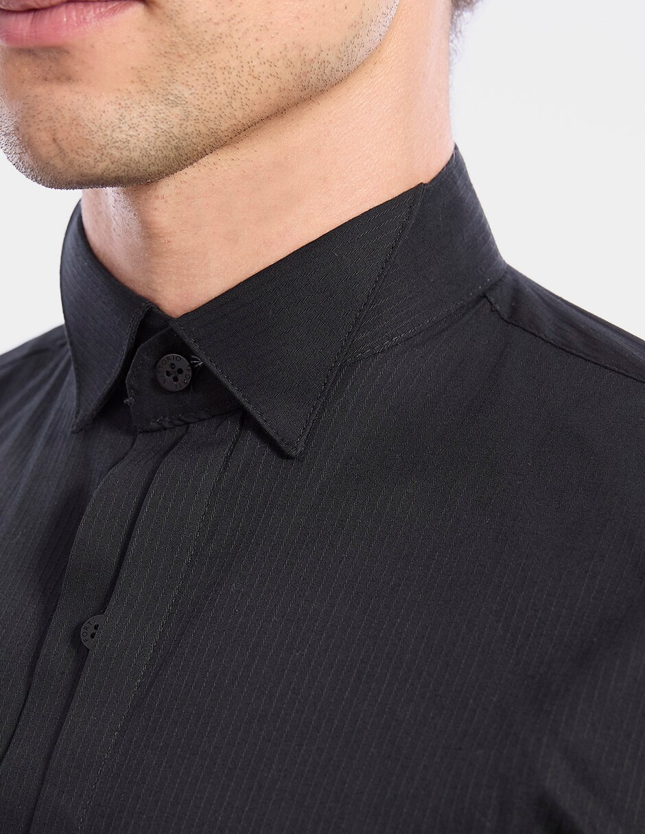 Camisa etiqueta vittorio forti de manga larga para hombre