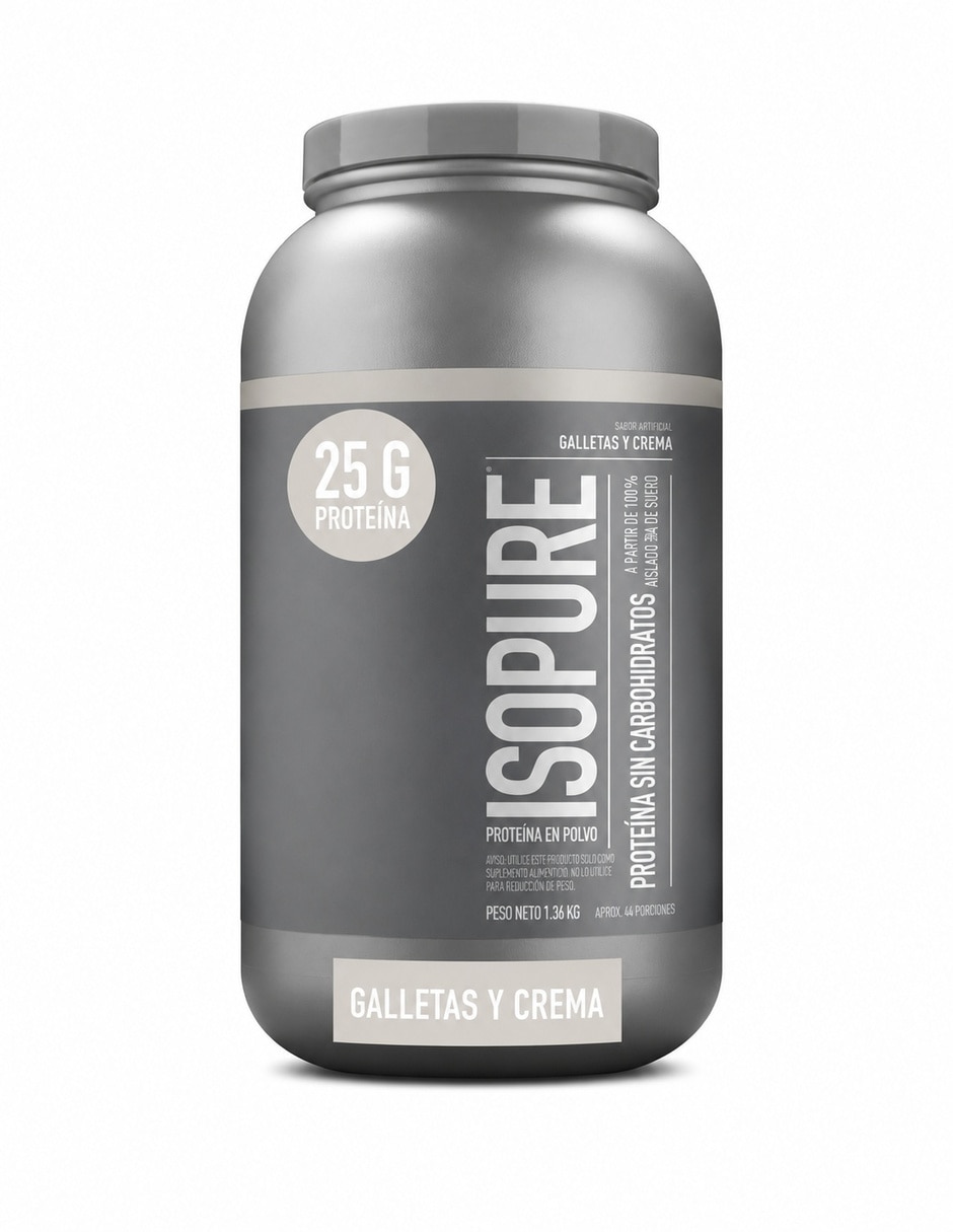 Isopure con proteína Whey Isolate y vitaminas sabor galleta de 1.36 kg