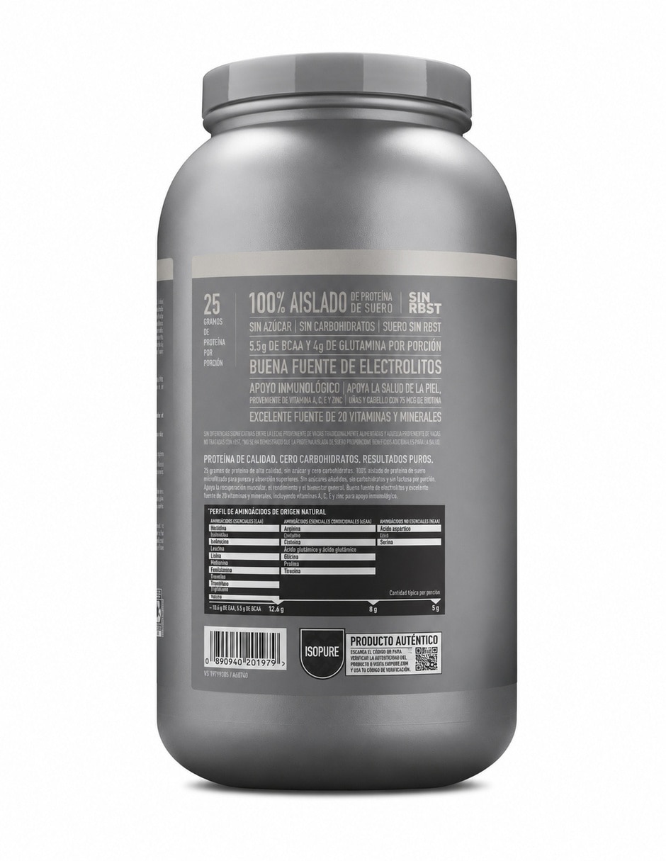 Isopure con proteína Whey Isolate y vitaminas sabor galleta de 1.36 kg 2