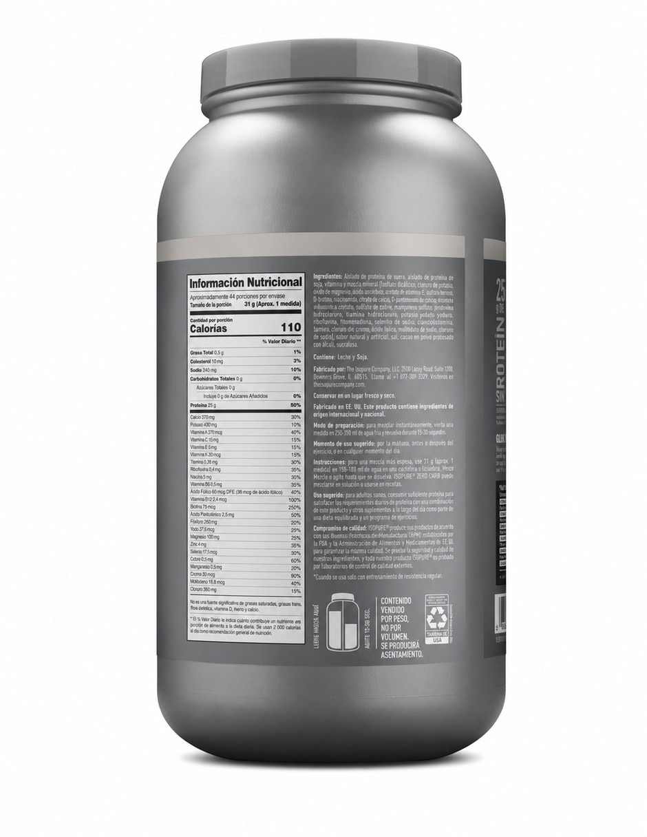 Isopure con proteína Whey Isolate y vitaminas sabor galleta de 1.36 kg 4