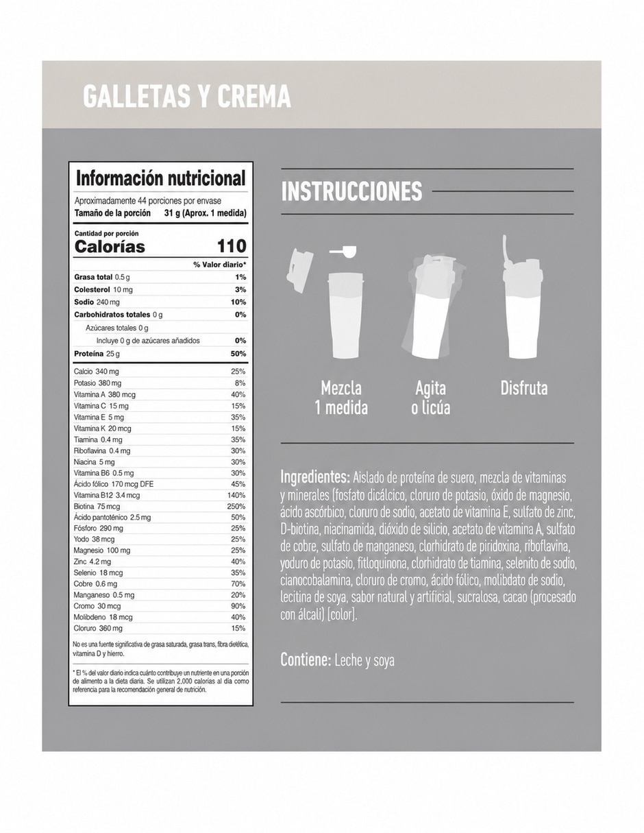 Isopure con proteína Whey Isolate y vitaminas sabor galleta de 1.36 kg 5