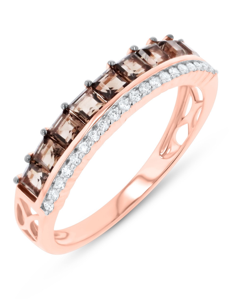 Churumbela de oro rosa 14 k diamante 5