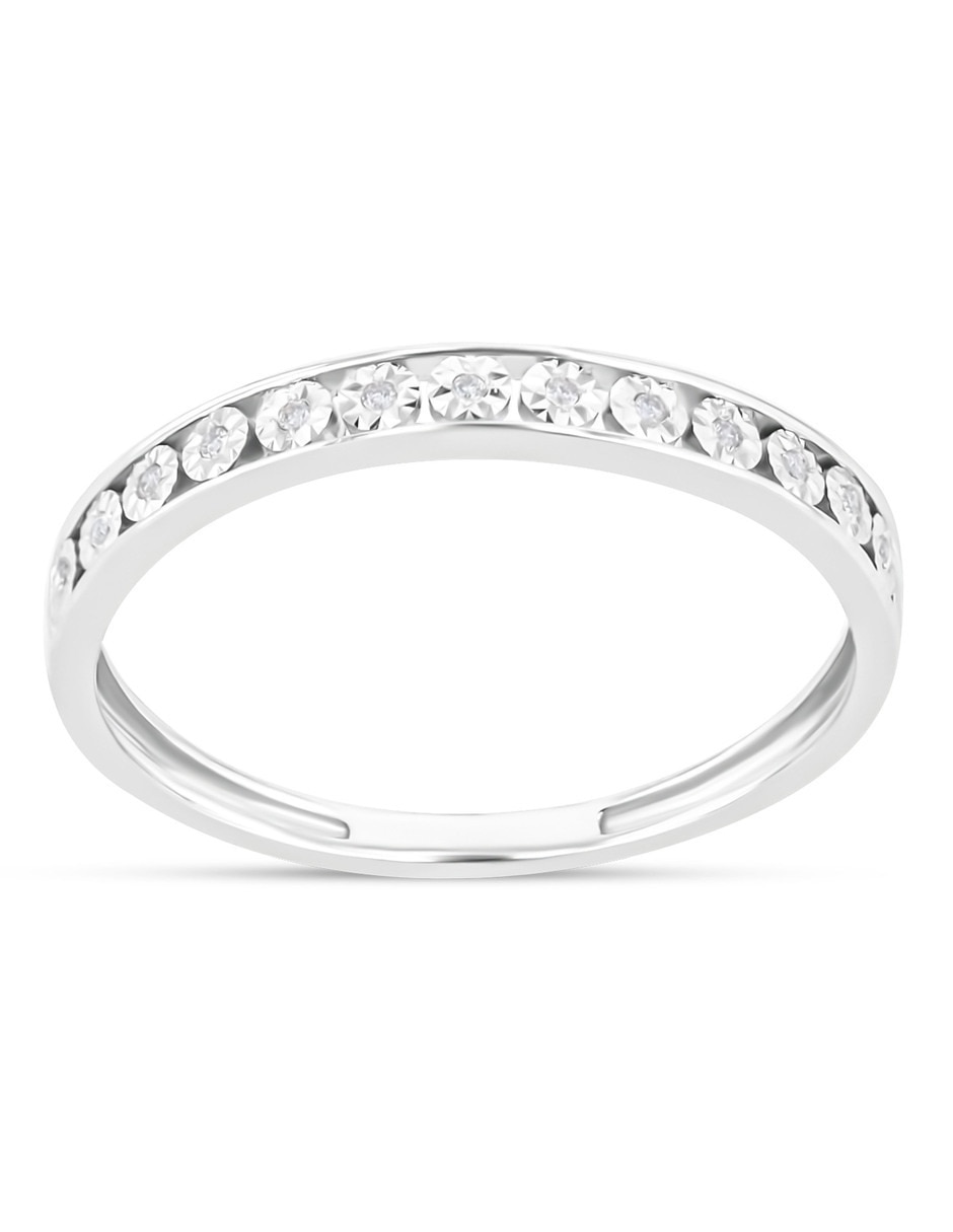 Churumbela de oro blanco 14 K diamante