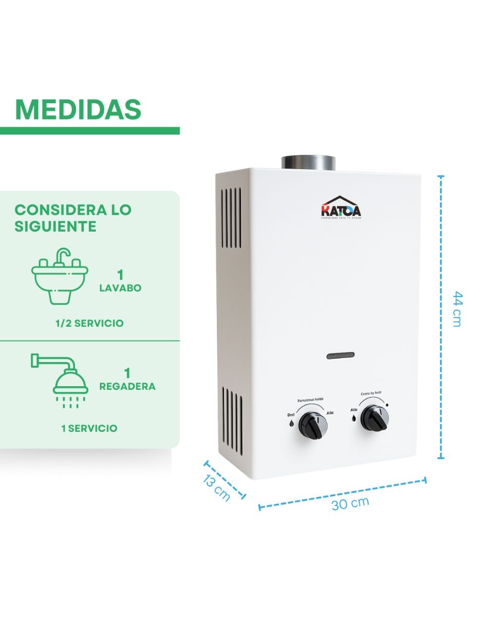 Calentador instantáneo Calentador 6 L Gas LP 7