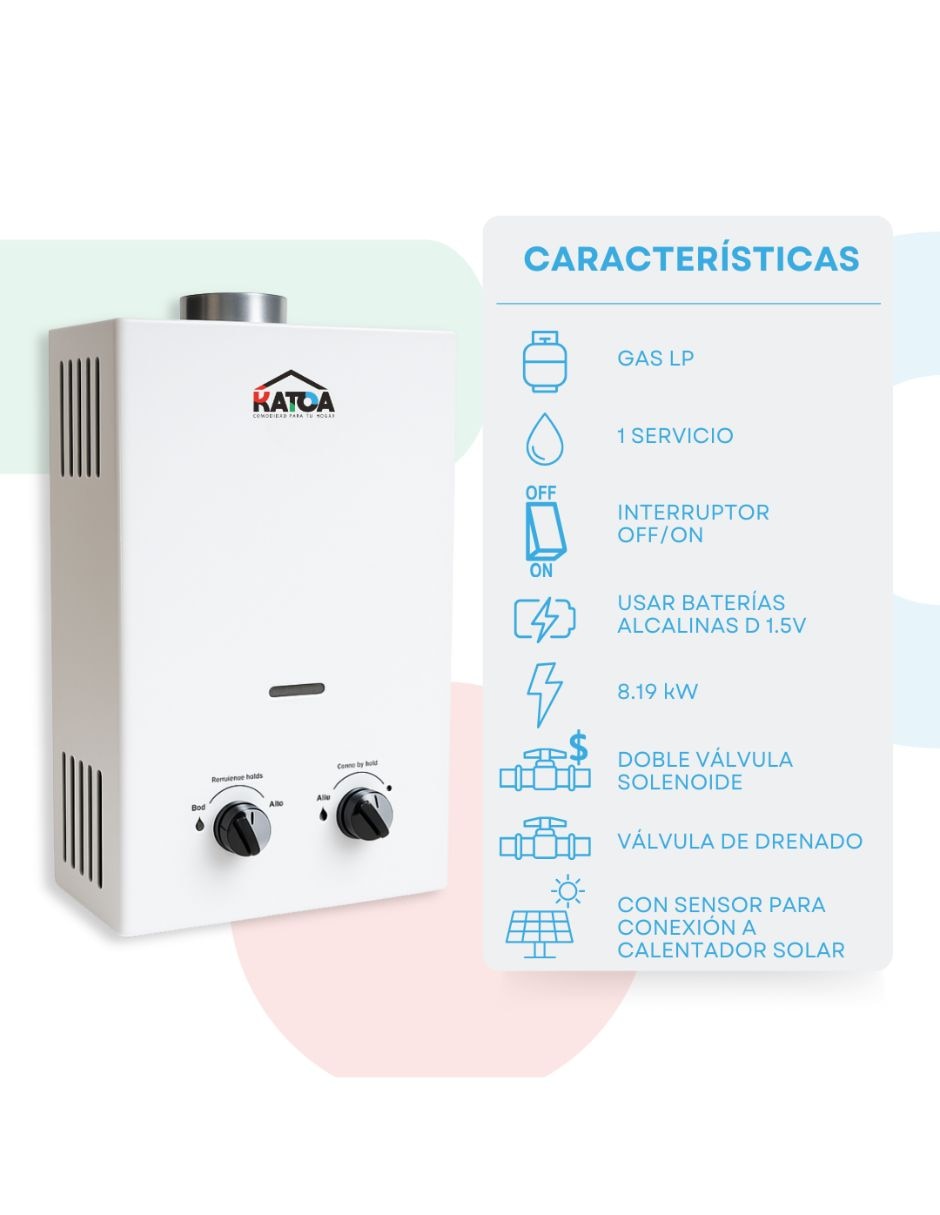 Calentador instantáneo Calentador 6 L Gas LP 5