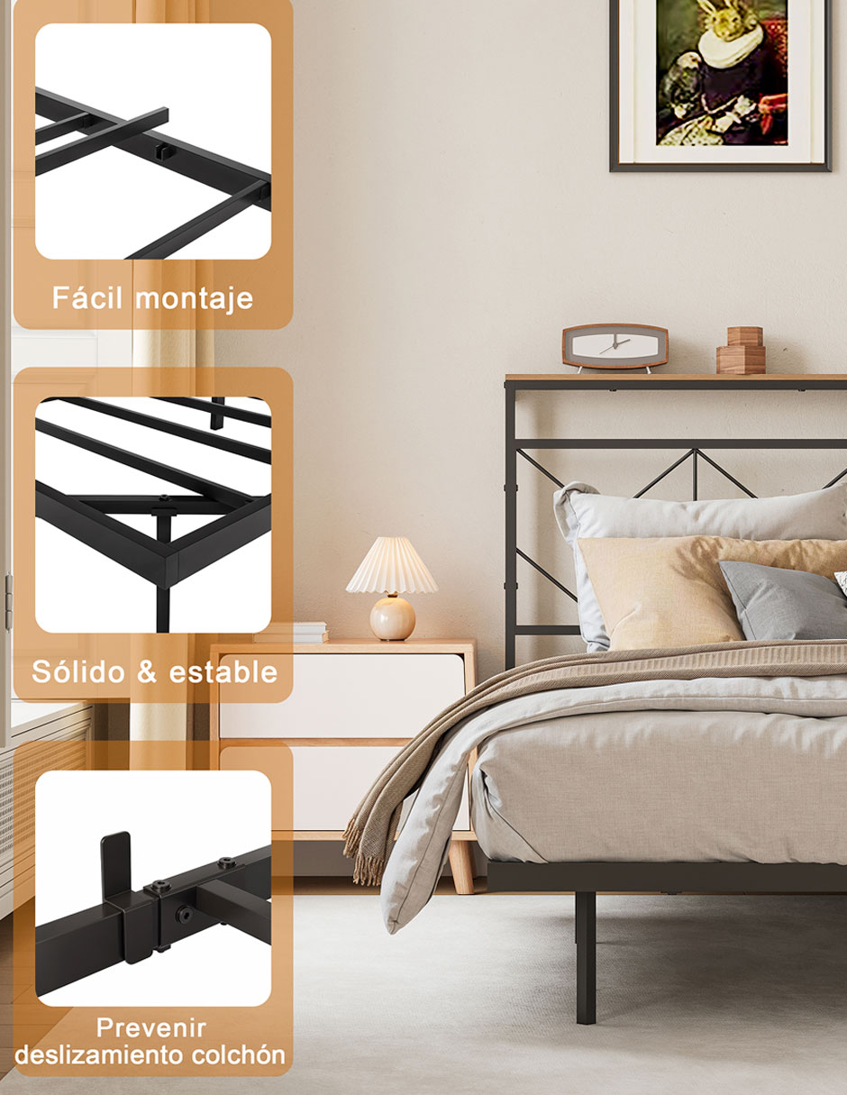 Base para cama armable Fabato de metal