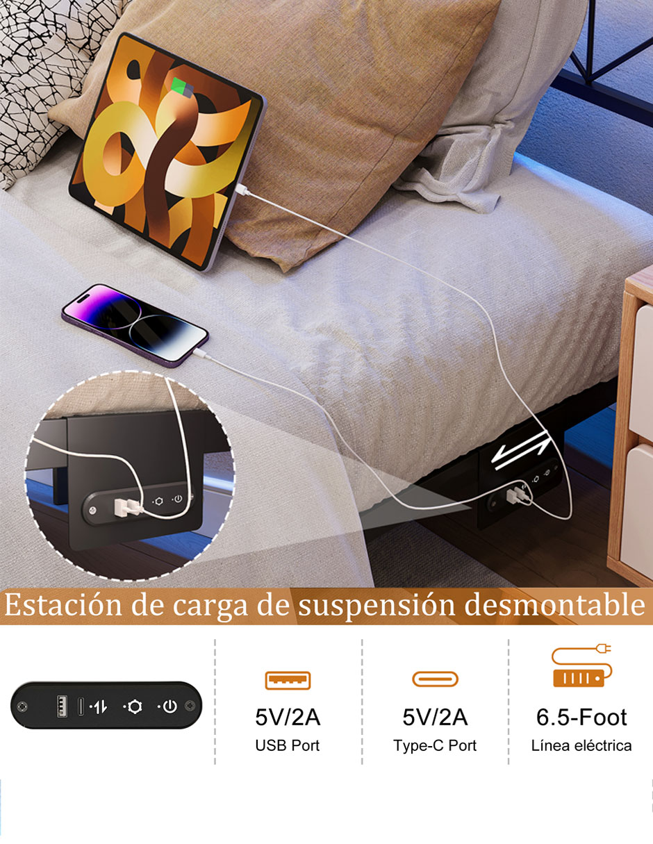 Base para cama armable Fabato de metal