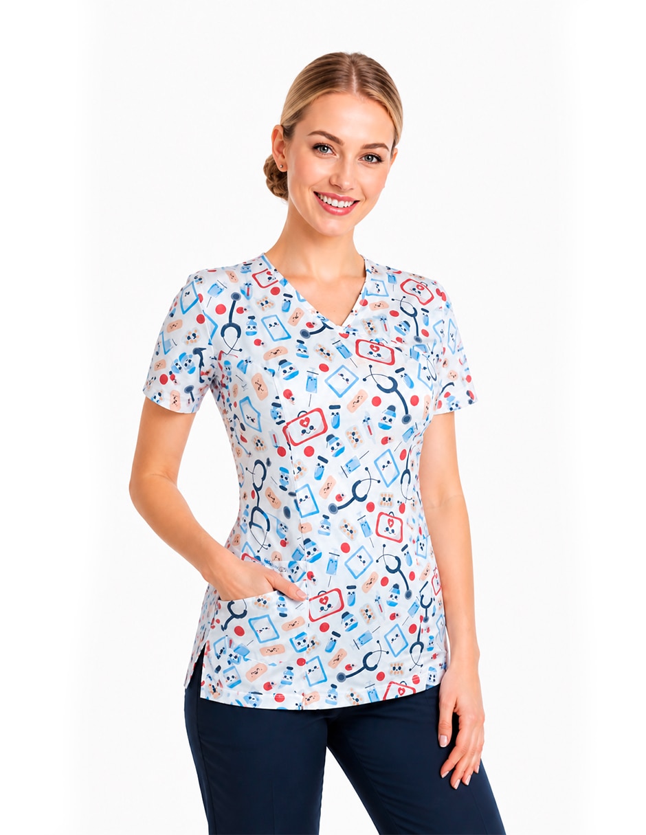 Filipina quirúrgica Medizin Uniformes estilo ajustado para mujer