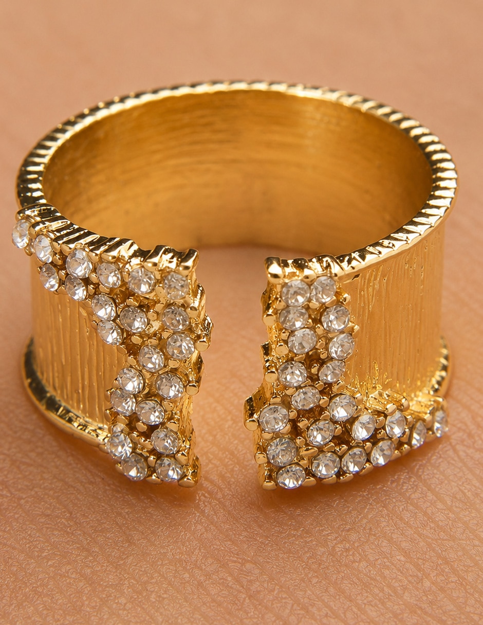 Anillo Aurelia de zirconia baño de oro 5