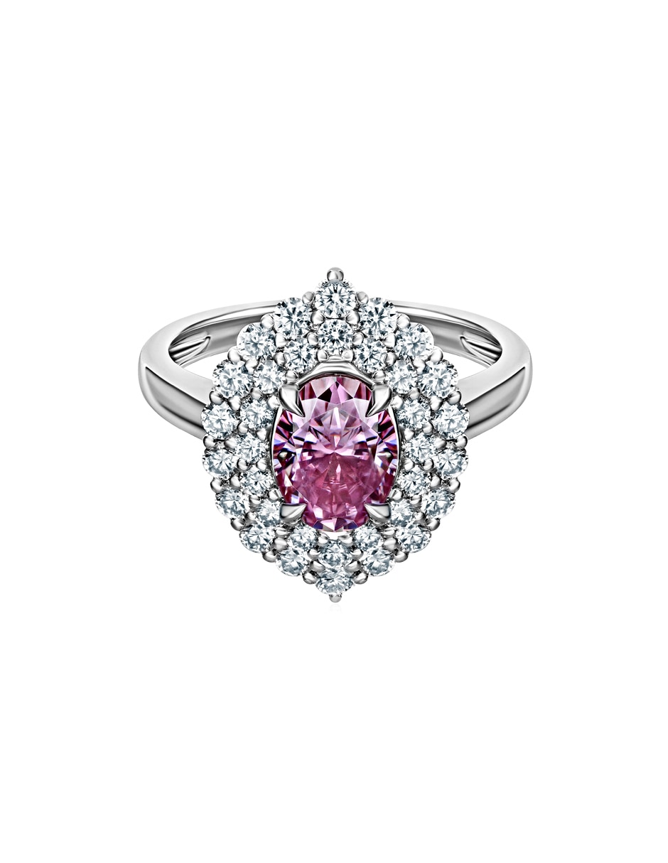 Anillo 14 K de oro blanco moissanita brillante Anillo 14 K de oro blanco moissanita brillante