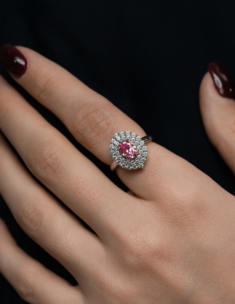 Anillo 14 K de oro blanco moissanita brillante 3